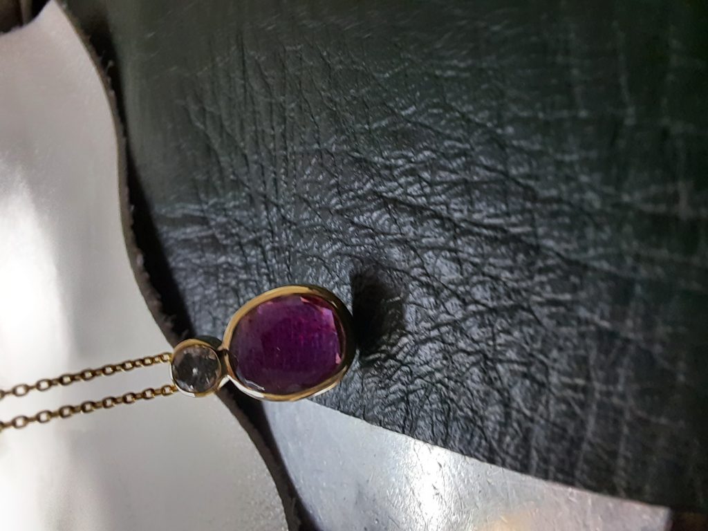 custom golden necklace αμέθυστος