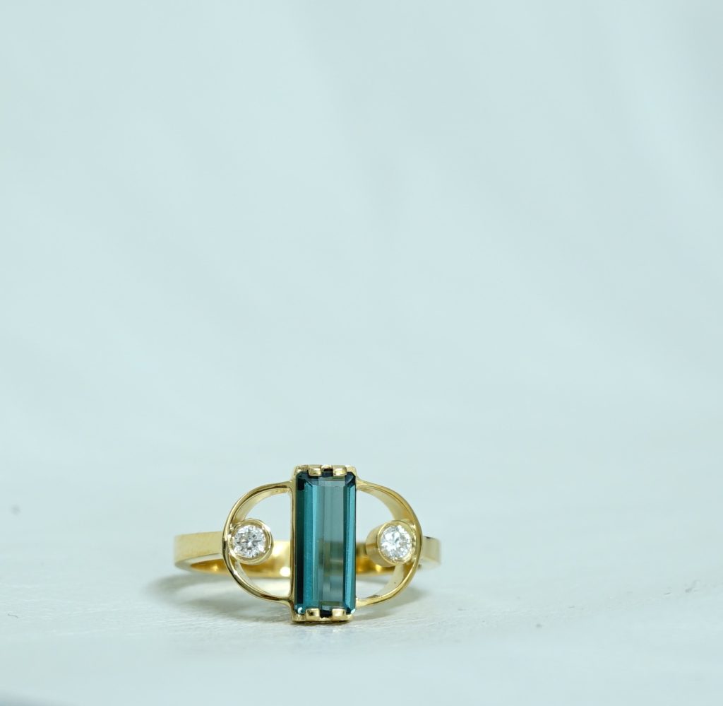 golden ring green stone