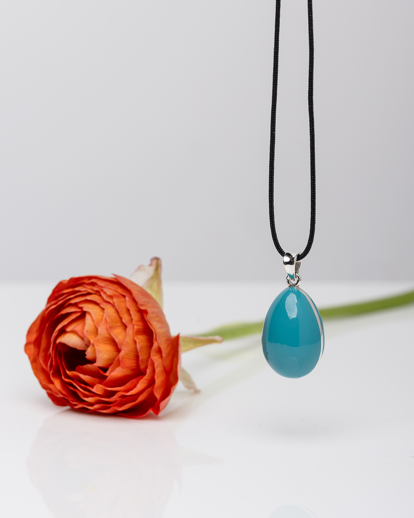 Turquoise Glow – Ασημένιο Αυγουλάκι 925 με Σμάλτο - Image 2