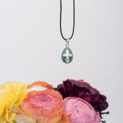 Πασχαλινό Αυγουλάκι με Σταυρό Ασήμι 925 & Ματ Σμάλτο