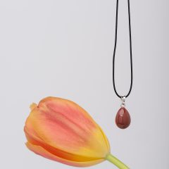 Μίνι Πασχαλινό Αυγουλάκι Ασήμι 925 με Ματ Σμάλτο & Μαύρο Κορδόνι